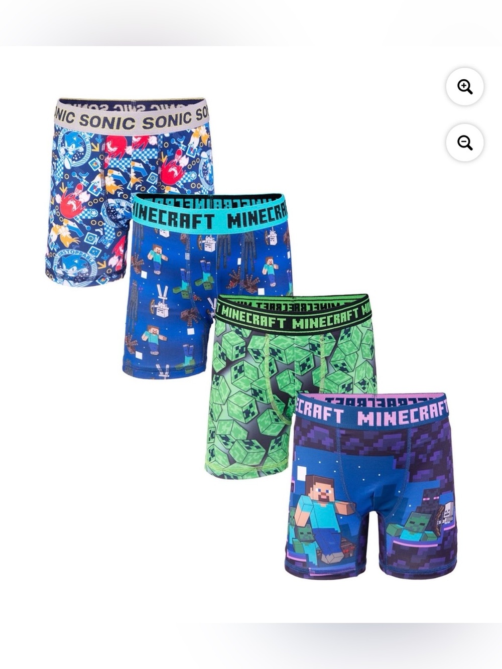 Minecraft Kids' 4-Pack Boxer Briefs in Blue & Green